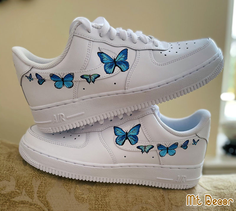 vẽ bướm lên giày nike af1 đẹp