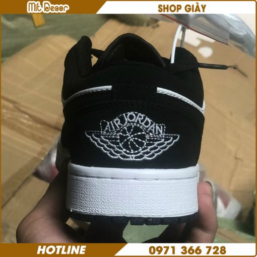 shop Giày Nike Air Jordan 1 Low Panda Đen Trắng Da Nhăn