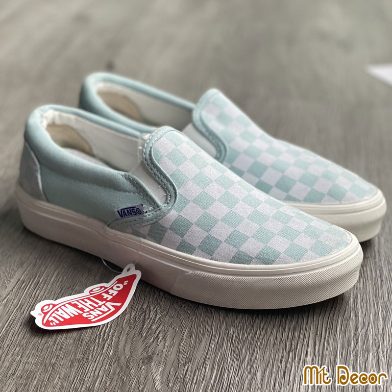 Giày Vans Checkerboard Baby Blue Slip On Rep 1:1 - Mit Decor